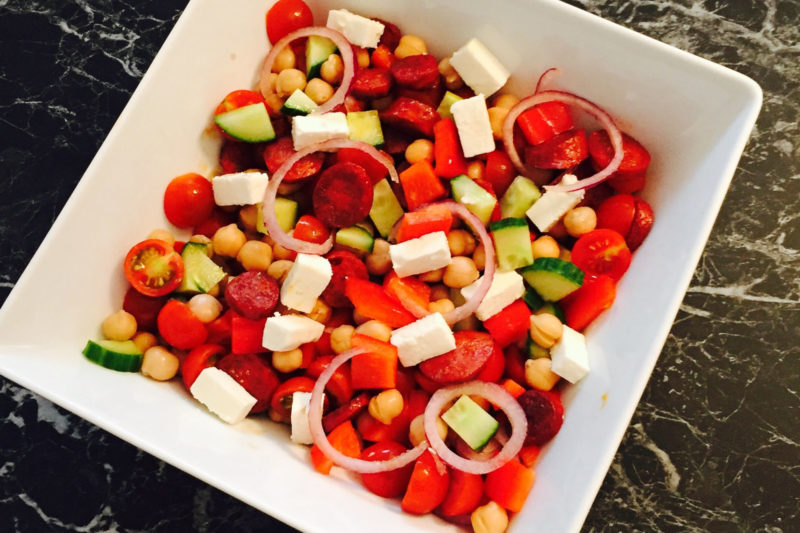 Our very own Chickpeas salad. High in fibre, contain soluble fibre, good for heart health.