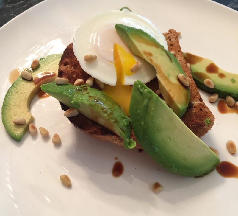 Try our go to family lunch - avocado, poach egg and pine nuts